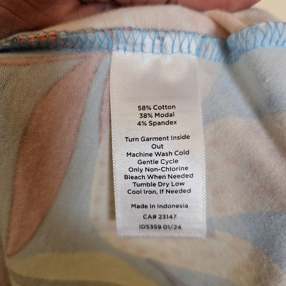 Talbots Plus Size Petite Jersey Knit Vacation Resortwear Maxi Dress Leaf Print - Picture 4 of 8